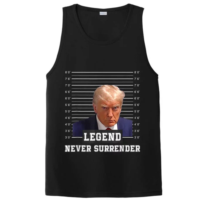 Free Donald Trump Mug Shot President Never Surrender Performance Tank