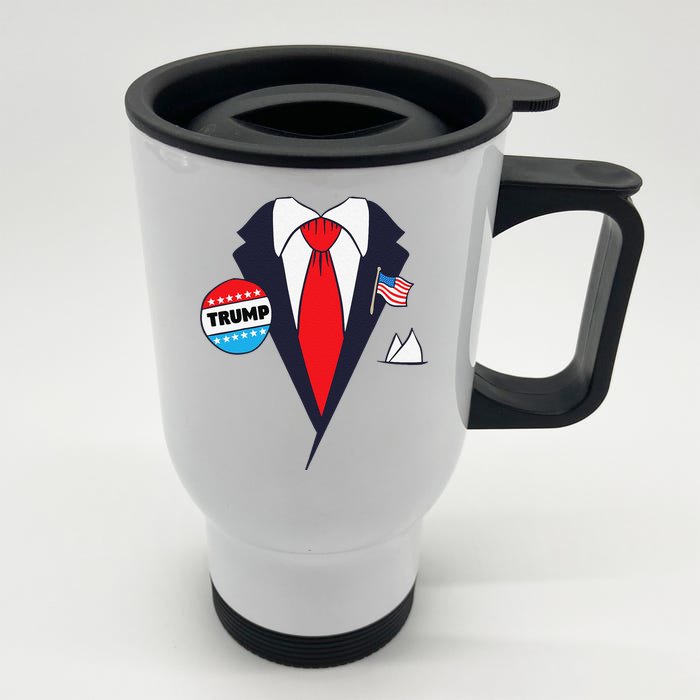 Funny Donald Trump Halloween Costume Cartoon Front & Back Stainless Steel Travel Mug