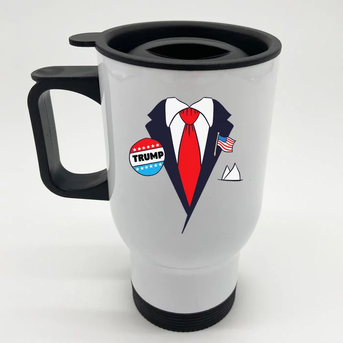 Funny Donald Trump Halloween Costume Cartoon Front & Back Stainless Steel Travel Mug