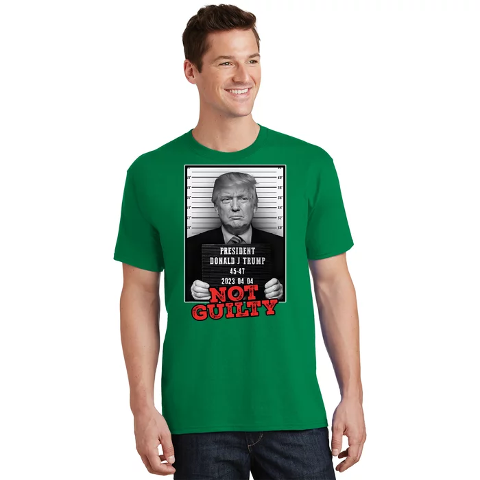 Funny Donald Trump Not Guilty Mug Shot Free Trump 2024 T-Shirt