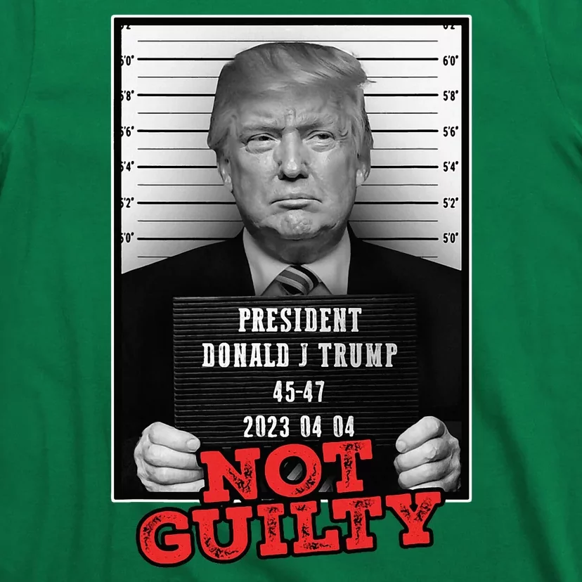 Funny Donald Trump Not Guilty Mug Shot Free Trump 2024 T-Shirt