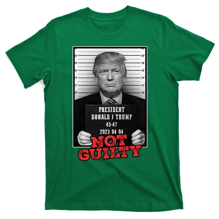 Funny Donald Trump Not Guilty Mug Shot Free Trump 2024 T-Shirt