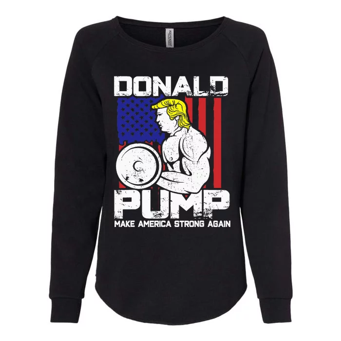 Funny Donald Trump Weight Lifting Workout Gym Womens California Wash Sweatshirt