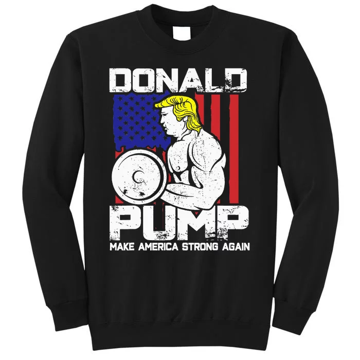 Funny Donald Trump Weight Lifting Workout Gym Tall Sweatshirt