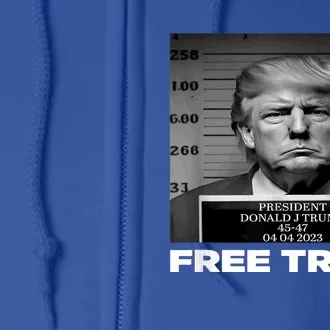 Free Donald Trump Mugshot Full Zip Hoodie