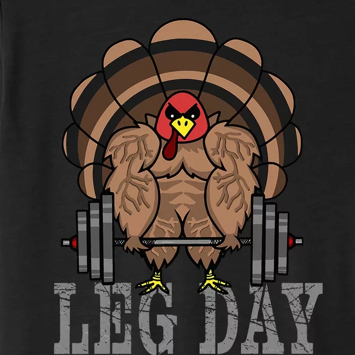 Funny Deadlifting Turkey Thanksgiving Leg Day Deadlift ChromaSoft Performance T-Shirt