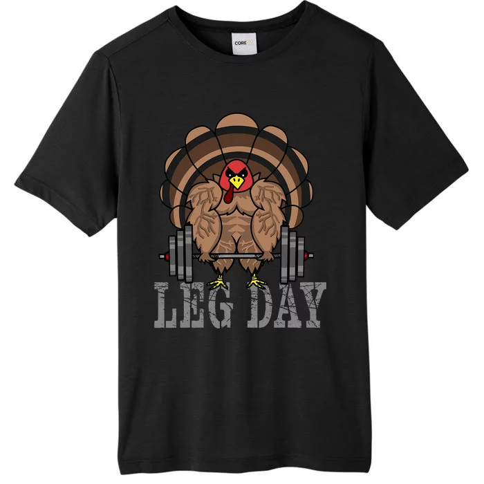 Funny Deadlifting Turkey Thanksgiving Leg Day Deadlift ChromaSoft Performance T-Shirt