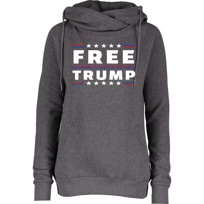 Free Donald Trump Republican Support Womens Funnel Neck Pullover Hood