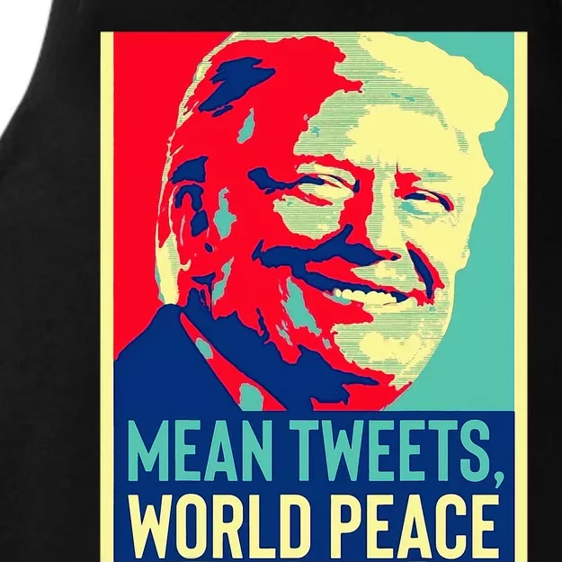 Funny Donald Trump World Peace And Mean Tweets 2024 Election Ladies Tri-Blend Wicking Tank