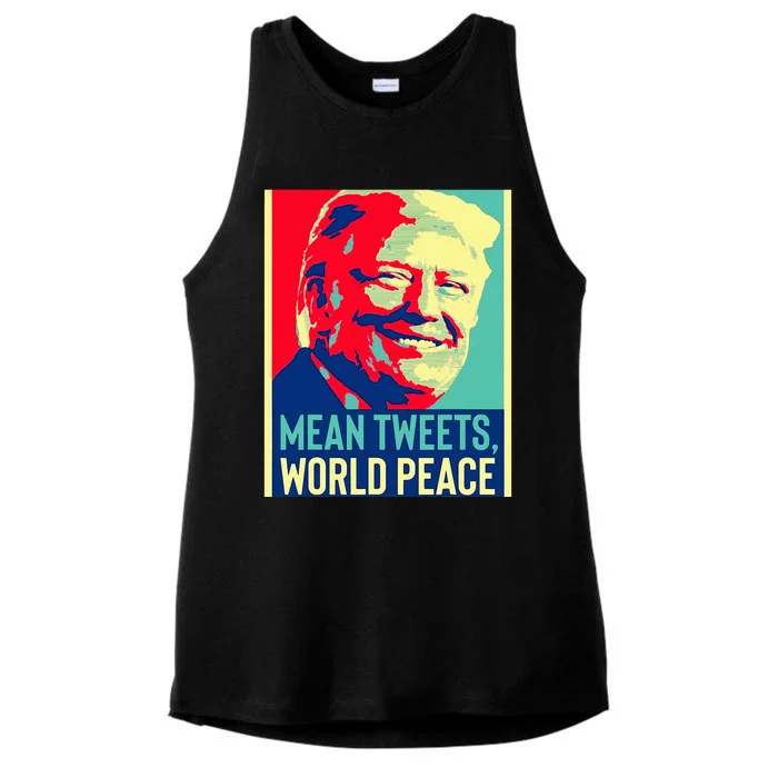 Funny Donald Trump World Peace And Mean Tweets 2024 Election Ladies Tri-Blend Wicking Tank