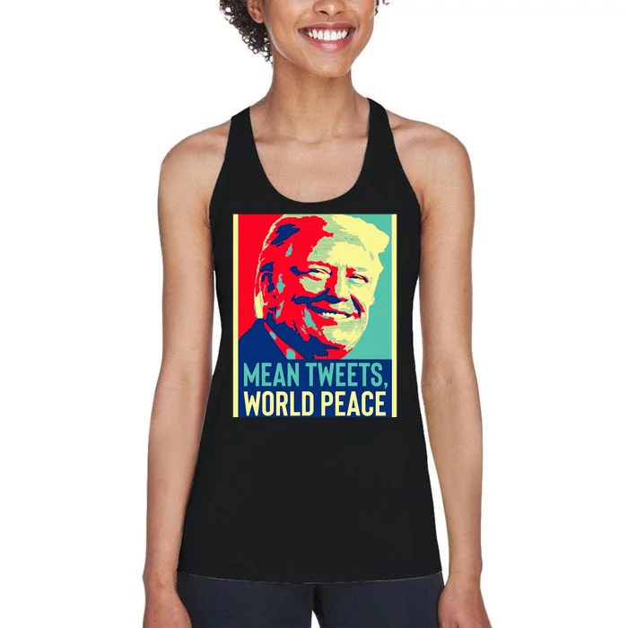 Funny Donald Trump World Peace And Mean Tweets 2024 Election Women's Racerback Tank