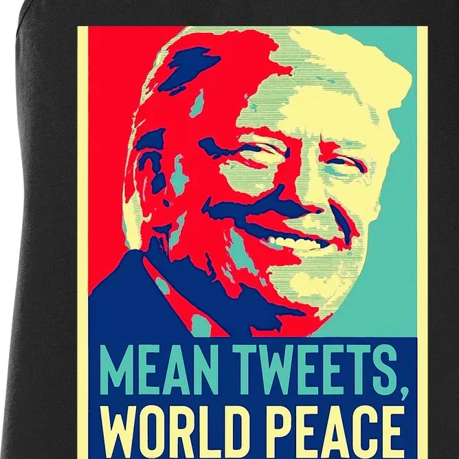 Funny Donald Trump World Peace And Mean Tweets 2024 Election Women's Racerback Tank