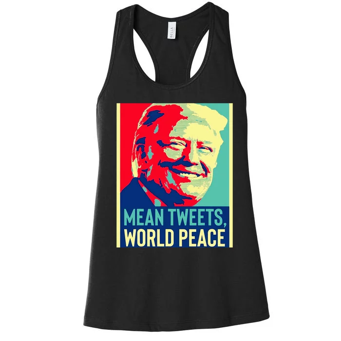 Funny Donald Trump World Peace And Mean Tweets 2024 Election Women's Racerback Tank