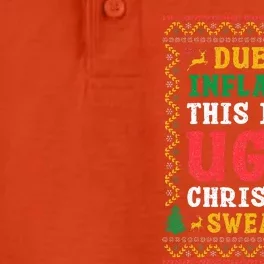 Funny Due to Inflation Ugly Christmas Sweaters Dry Zone Grid Performance Polo