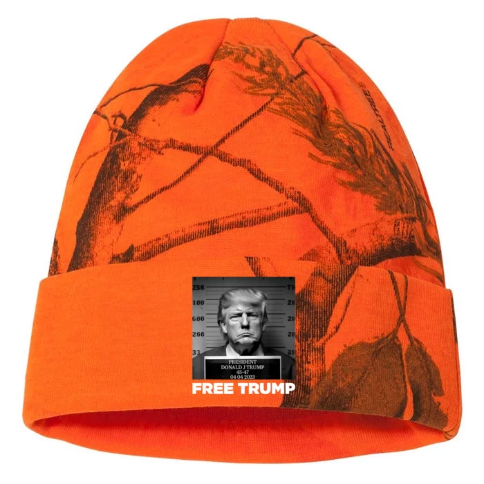 Free Donald Trump Mugshot Kati - 12in Camo Beanie