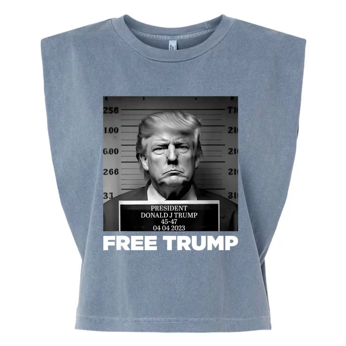 Free Donald Trump Mugshot Garment-Dyed Women's Muscle Tee