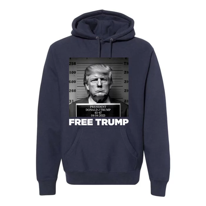 Free Donald Trump Mugshot Premium Hoodie