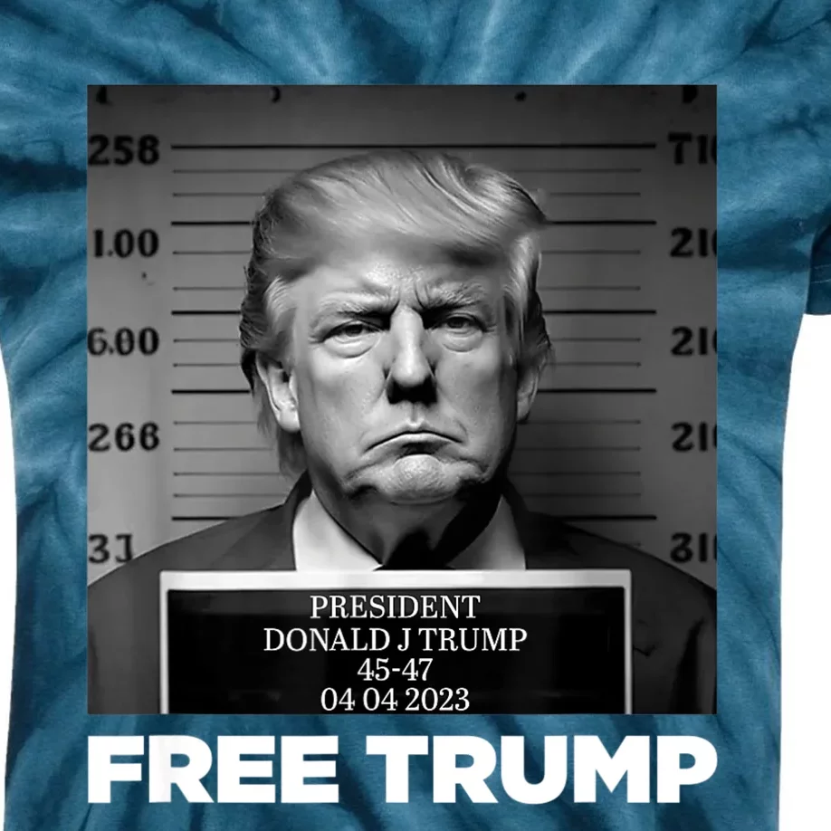 Free Donald Trump Mugshot Kids Tie-Dye T-Shirt