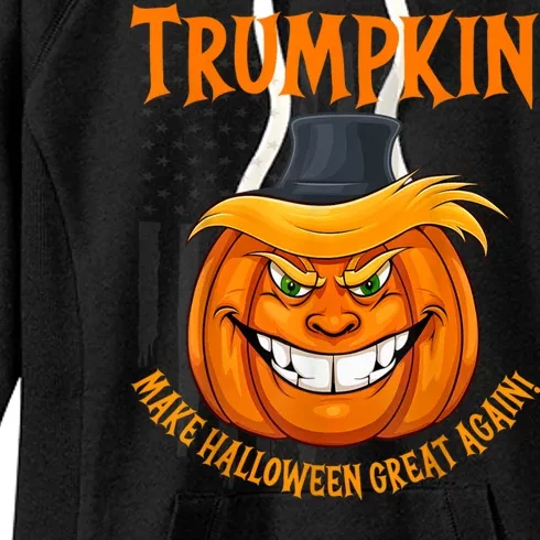 Funny Donald Trump Make Halloween Great Again Trumpkin 2024 Women's Fleece Hoodie