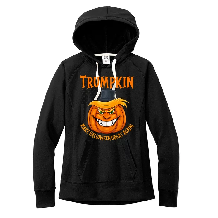 Funny Donald Trump Make Halloween Great Again Trumpkin 2024 Women's Fleece Hoodie