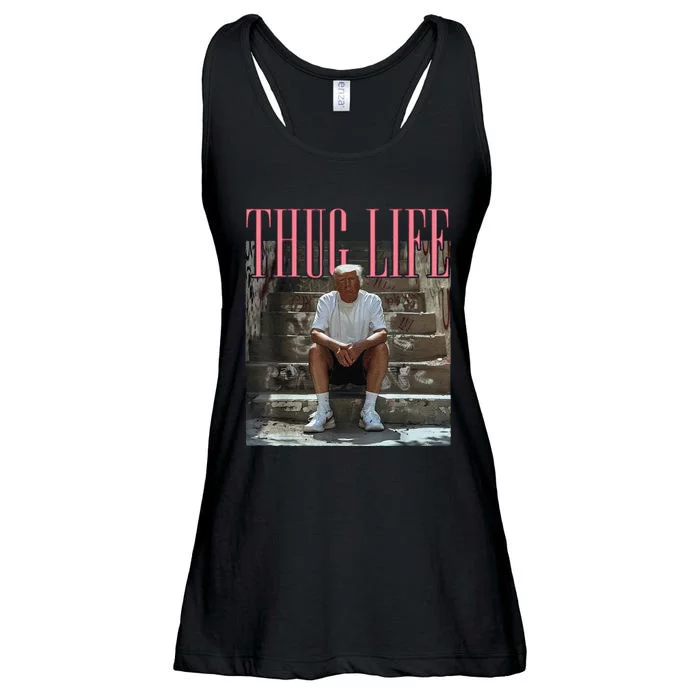 Funny Donald Trump Thug Life Gift Ladies Essential Flowy Tank