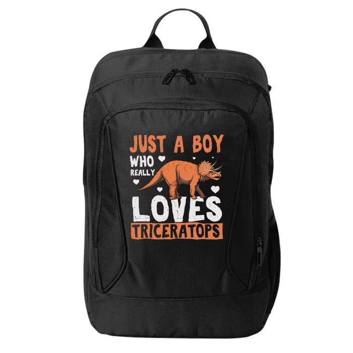 Funny Dinosaur Triceratops for boy City Backpack