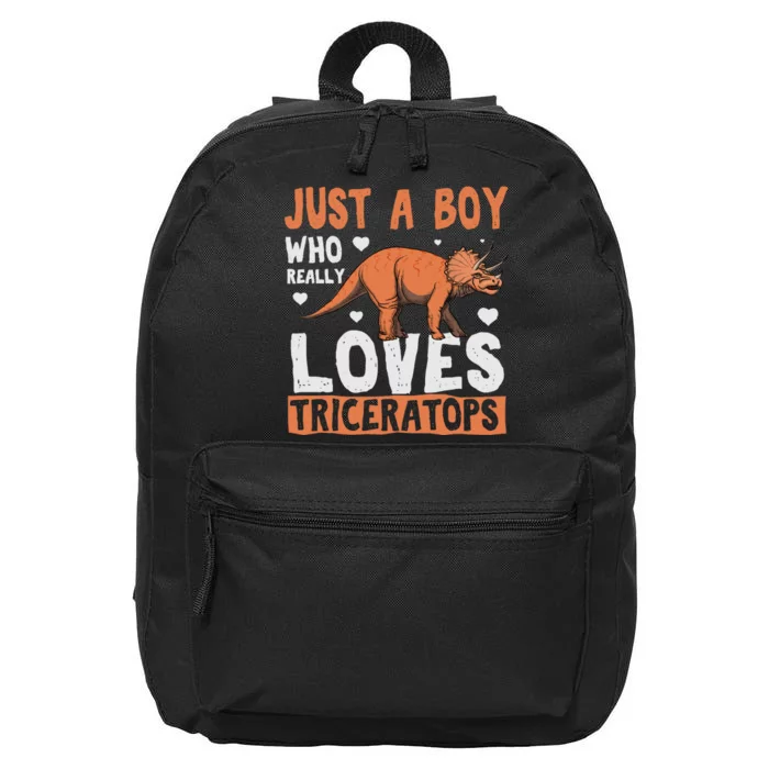 Funny Dinosaur Triceratops for boy 16 in Basic Backpack