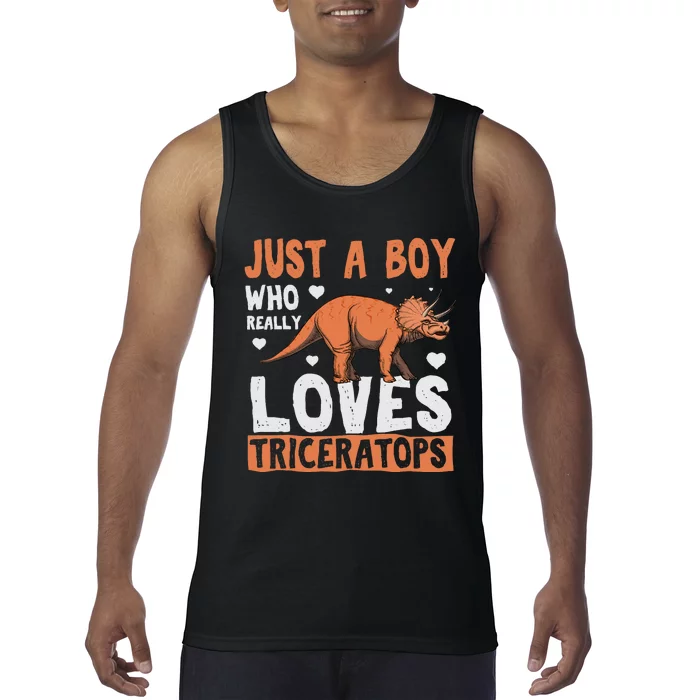 Funny Dinosaur Triceratops for boy Tank Top