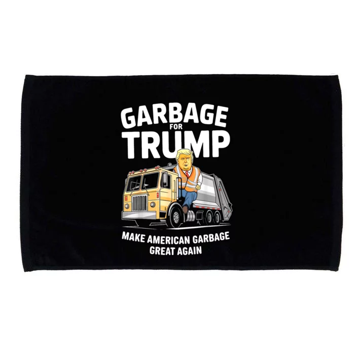 Funny Donald Trump Rides In Garbage Truck Gift Microfiber Hand Towel