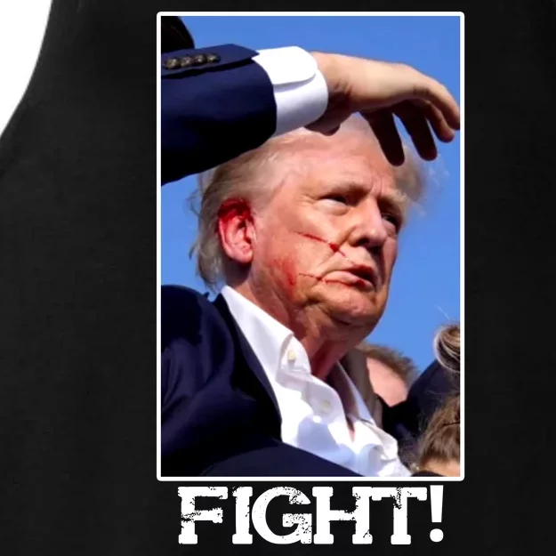 Fight Donald Trump Rally Gun Shot Fired Shooting Pennsylvania Ladies Tri-Blend Wicking Tank