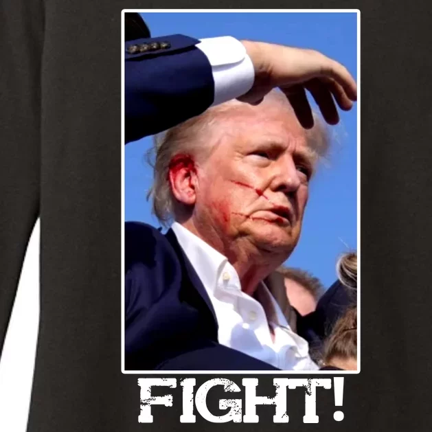 Fight Donald Trump Rally Gun Shot Fired Shooting Pennsylvania Womens CVC Long Sleeve Shirt