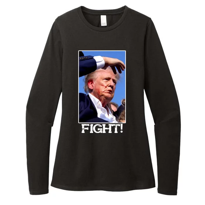 Fight Donald Trump Rally Gun Shot Fired Shooting Pennsylvania Womens CVC Long Sleeve Shirt