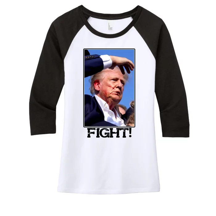 Fight Donald Trump Rally Gun Shot Fired Shooting Pennsylvania Women's Tri-Blend 3/4-Sleeve Raglan Shirt