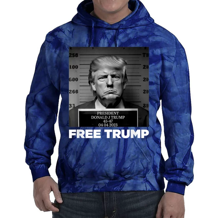 Free Donald Trump Mugshot Tie Dye Hoodie