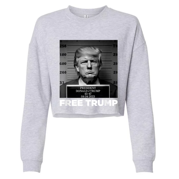 Free Donald Trump Mugshot Cropped Pullover Crew