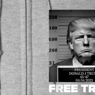 Free Donald Trump Mugshot Full Zip Hoodie