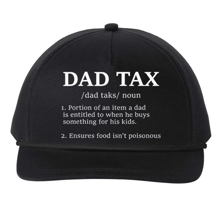 Funny Dad Tax Definition Apparel Snapback Five-Panel Rope Hat