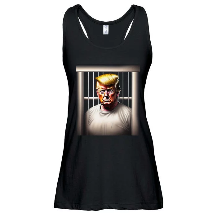 Funny Donald Trump Behind Bars Ladies Essential Flowy Tank