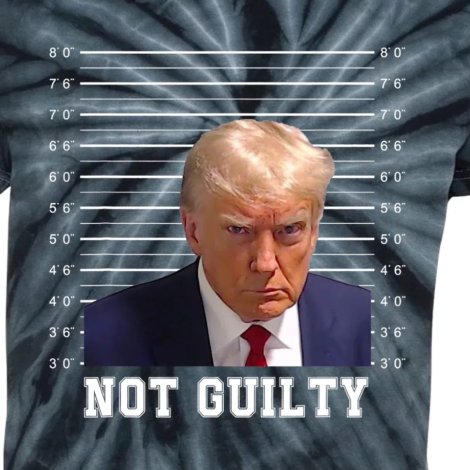 Free Donald Trump Mug Shot Republican President MAGA 2024 Kids Tie-Dye T-Shirt