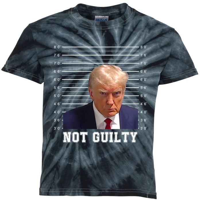 Free Donald Trump Mug Shot Republican President MAGA 2024 Kids Tie-Dye T-Shirt