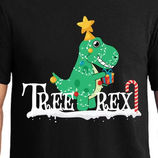 Funny Dinosaur Trex Christmas Tree Rex Gift Pajama Set