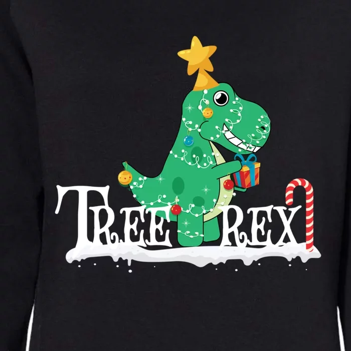 Funny Dinosaur Trex Christmas Tree Rex Gift Womens California Wash Sweatshirt