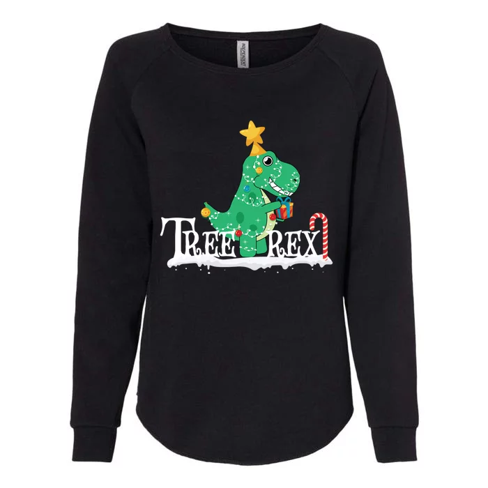 Funny Dinosaur Trex Christmas Tree Rex Gift Womens California Wash Sweatshirt