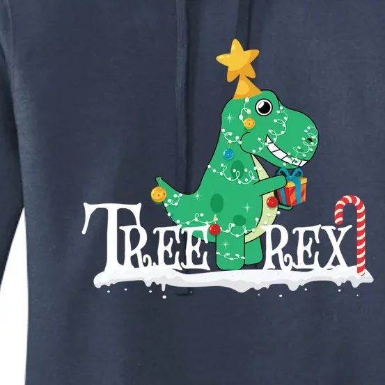 Funny Dinosaur Trex Christmas Tree Rex Gift Women's Pullover Hoodie