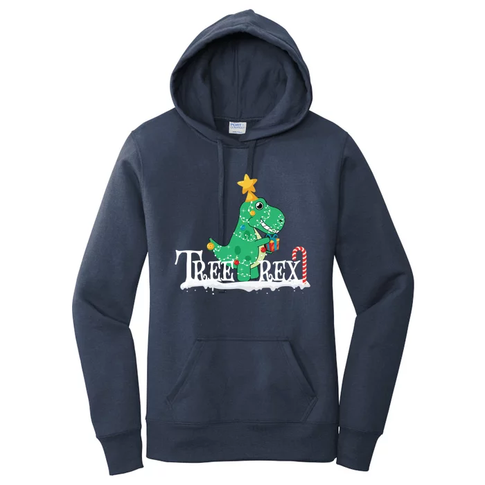 Funny Dinosaur Trex Christmas Tree Rex Gift Women's Pullover Hoodie