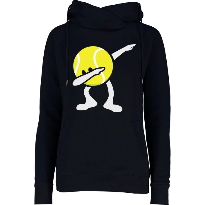 Funny Dabbing Tennis Ball Womens Funnel Neck Pullover Hood