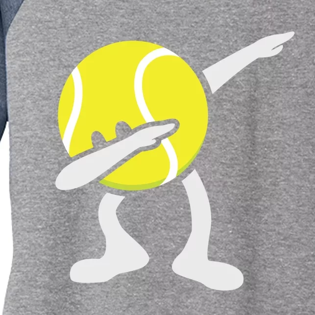 Funny Dabbing Tennis Ball Women's Tri-Blend 3/4-Sleeve Raglan Shirt