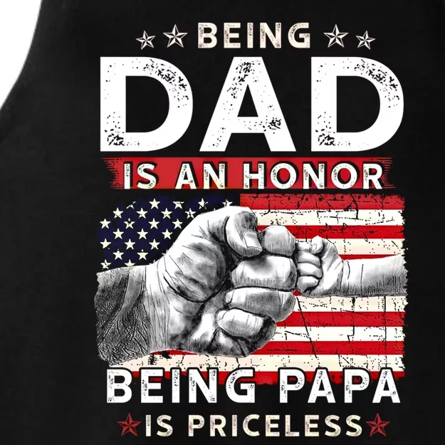 Fathers Day Tee For Dad An Honor Being Papa Is Priceless Gift Ladies Tri-Blend Wicking Tank