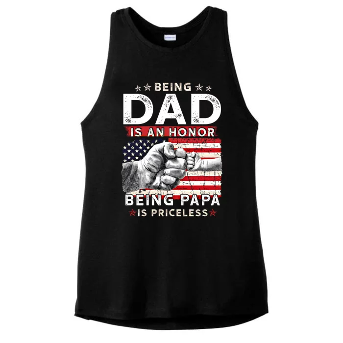 Fathers Day Tee For Dad An Honor Being Papa Is Priceless Gift Ladies Tri-Blend Wicking Tank