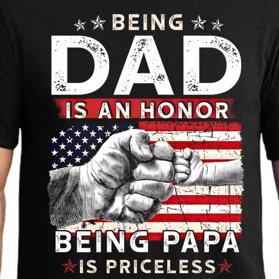 Fathers Day Tee For Dad An Honor Being Papa Is Priceless Gift Pajama Set